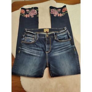 Sundance Driftwood Colette Embroidered Skinny Jeans